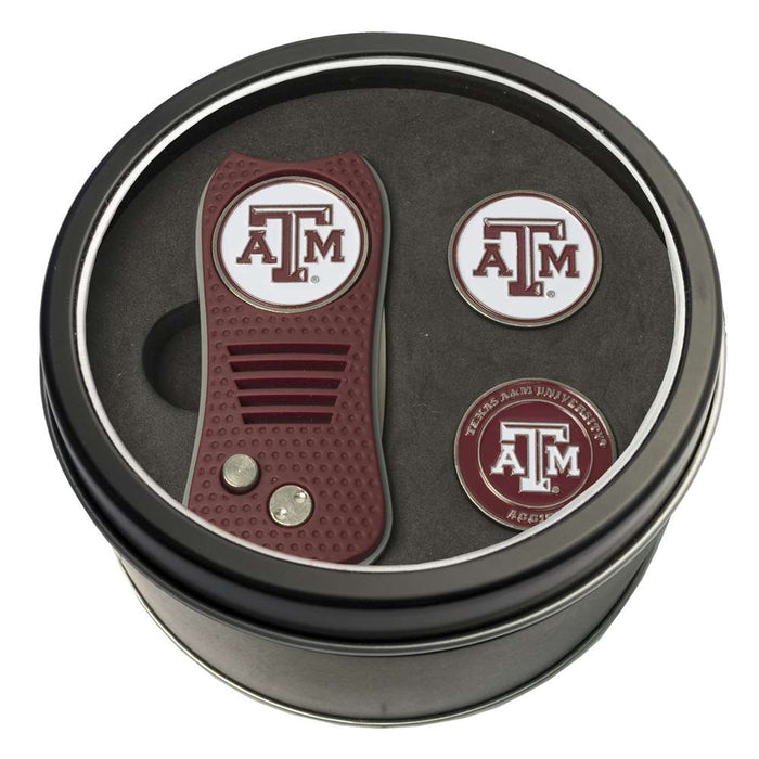 Texas A&M Aggies Golf Tin Set - Switchblade, 2 Markers 23459