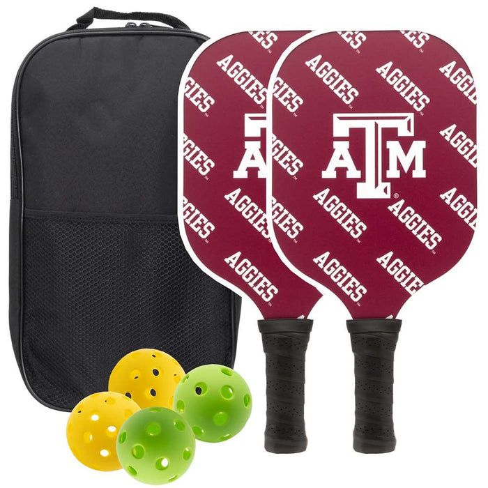 Texas A&M Aggies Carbon Fiber Pickleball Paddle Set