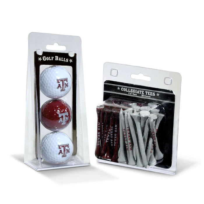 Texas A&M 3 Ball Pack and 50 Tee Pack