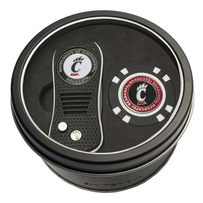 Cincinnati Bearcats Golf Tin Set - Switchblade, Golf Chip