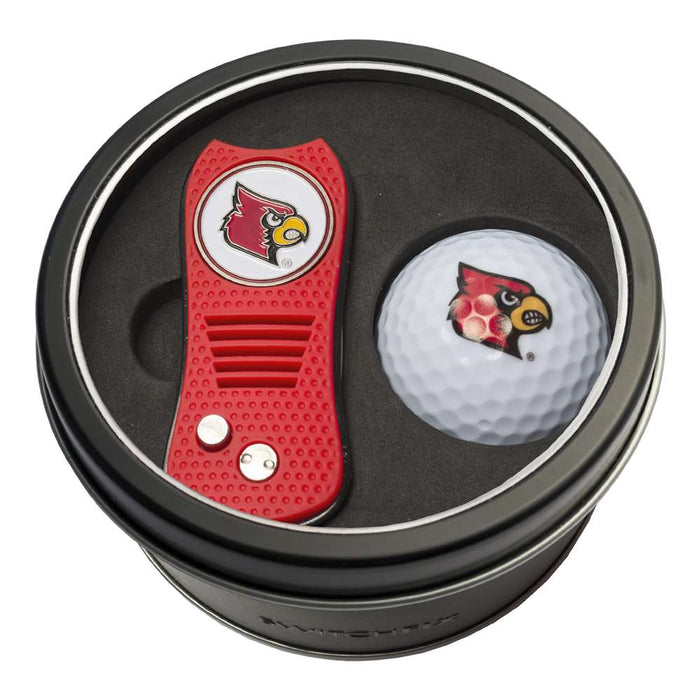 Louisville Cardinals Golf Tin Set - Switchblade, Golf Ball