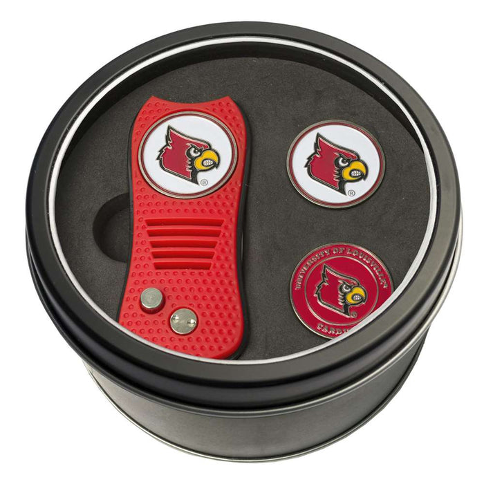 Louisville Cardinals Golf Tin Set - Switchblade, 2 Markers 24259