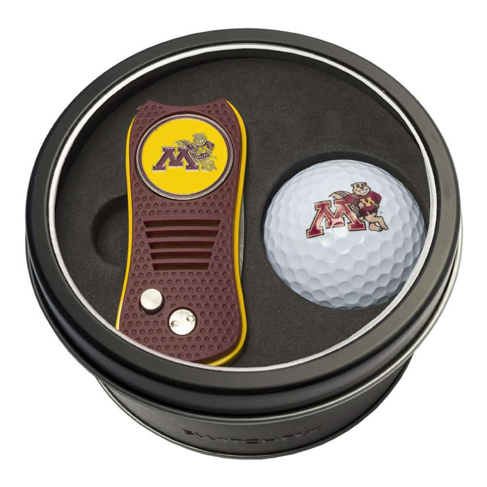 Minnesota Golden Gophers Golf Tin Set - Switchblade, Golf Ball