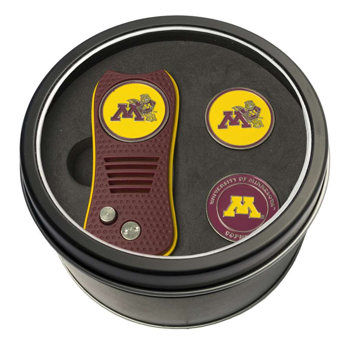 Minnesota Golden Gophers Golf Tin Set - Switchblade, 2 Markers 24359