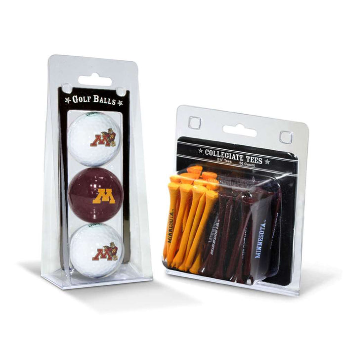 Minnesota Golden Gophers 3 Ball Pack and 50 Tee Pack