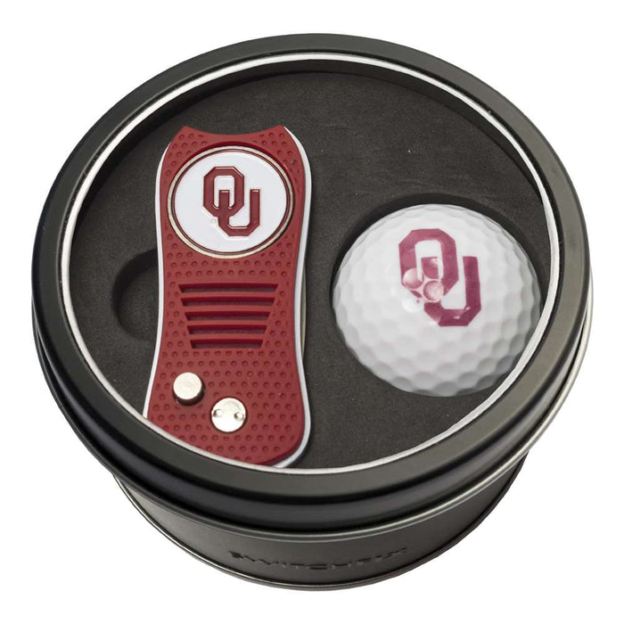 Oklahoma Sooners Golf Tin Set - Switchblade, Golf Ball