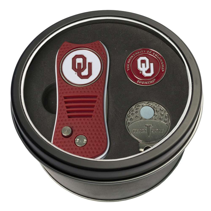Oklahoma Sooners Golf Tin Set - Switchblade, Cap Clip, Marker 24457
