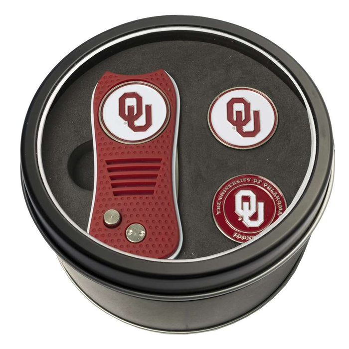 Oklahoma Sooners Golf Tin Set - Switchblade, 2 Markers 24459
