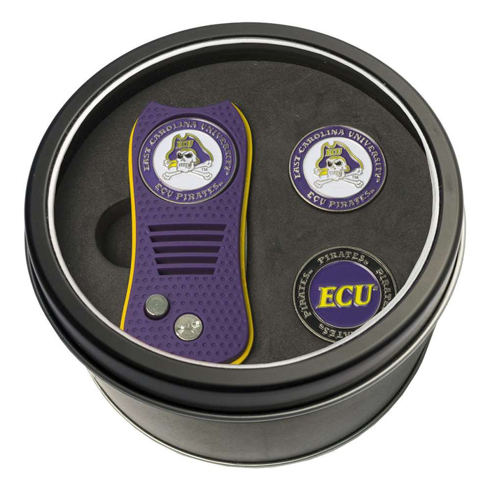 East Carolina University Pirates Golf Tin Set - Switchblade, 2 Markers 24659