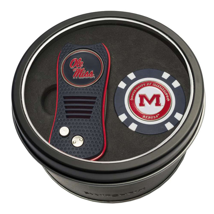 Mississippi Ole Miss Rebels Golf Tin Set - Switchblade, Golf Chip