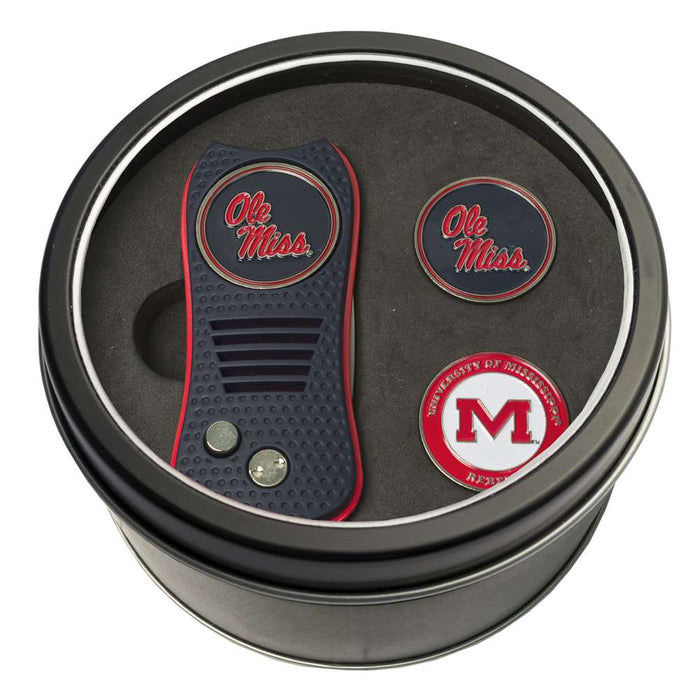 Mississippi Ole Miss Rebels Golf Tin Set - Switchblade, 2 Markers 24759