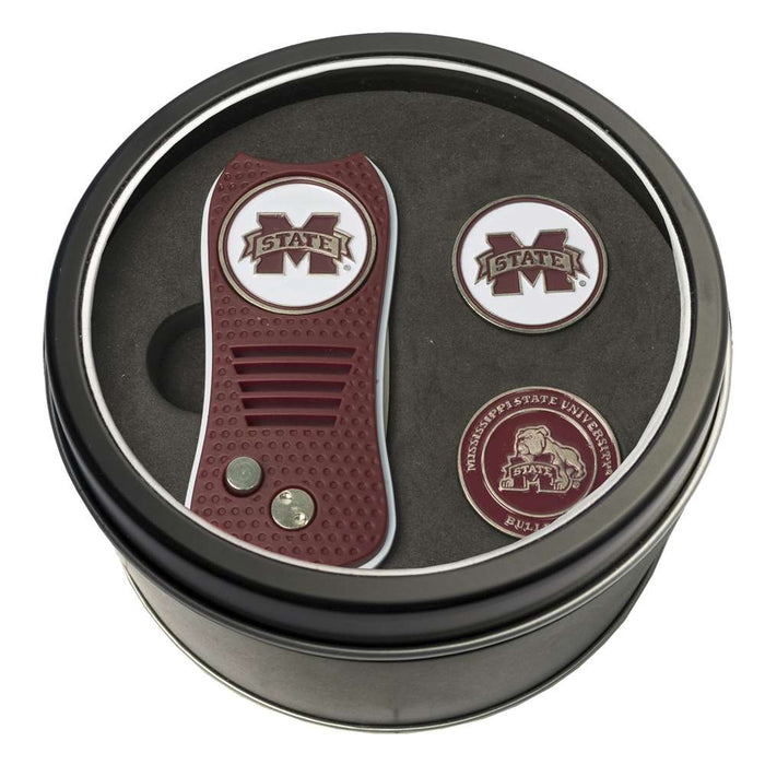 Mississippi State University Bulldogs Golf Tin Set - Switchblade, 2 Markers 24859