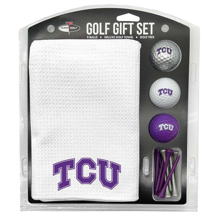 TCU Horned Frogs 16" X 40" Microfiber Towel Golf Gift Set - White