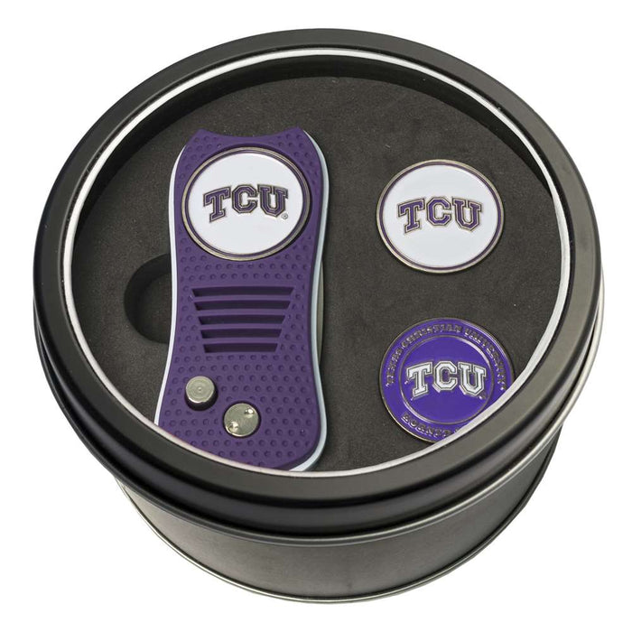 TCU Texas Christian University Horned Frogs Golf Tin Set - Switchblade, 2 Markers 25359