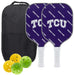 Texas Christian TCU Horned Frogs Carbon Fiber Pickleball Paddle Set