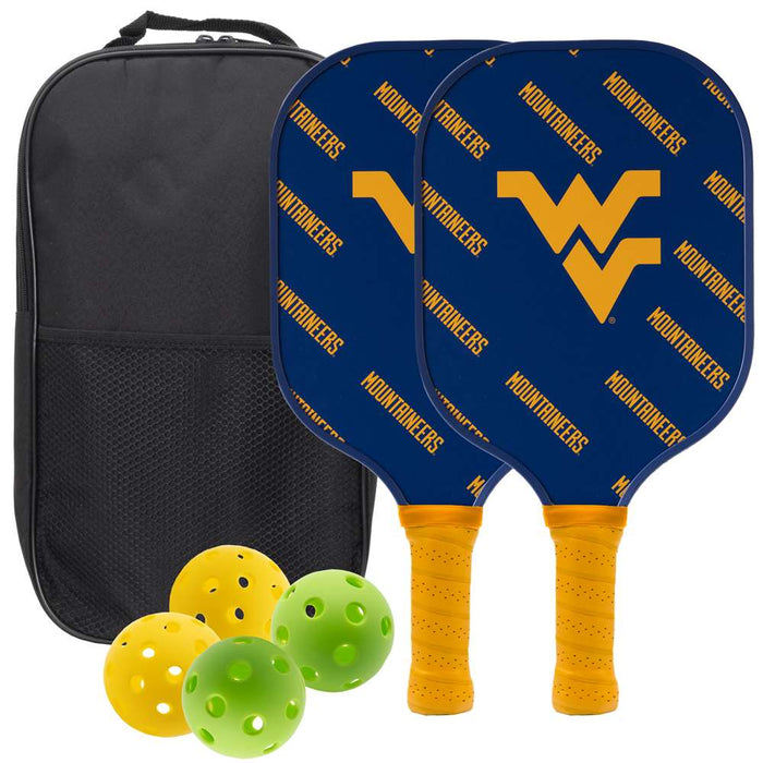 West Virginia Mountaineers Carbon Fiber Pickleball Paddle Set