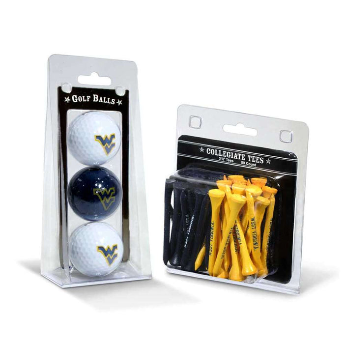 West Virginia Mountaineers 3 Ball Pack and 50 Tee Pack