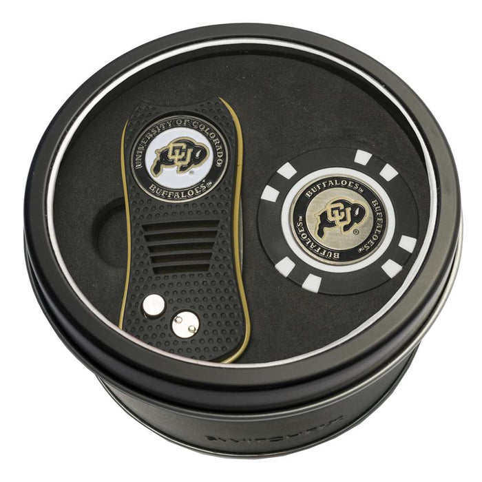 Colorado Buffaloes Golf Tin Set - Switchblade, Golf Chip