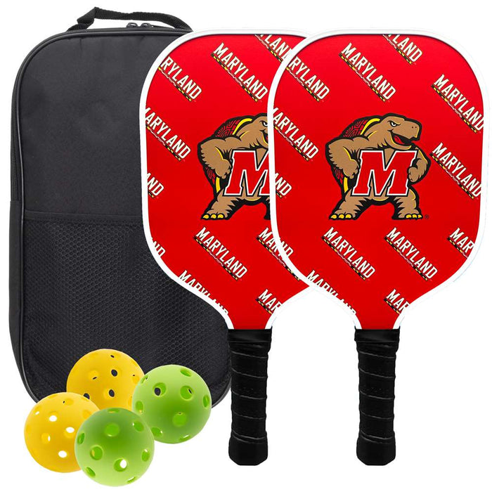Maryland Terrapins Carbon Fiber Pickleball Paddle Set