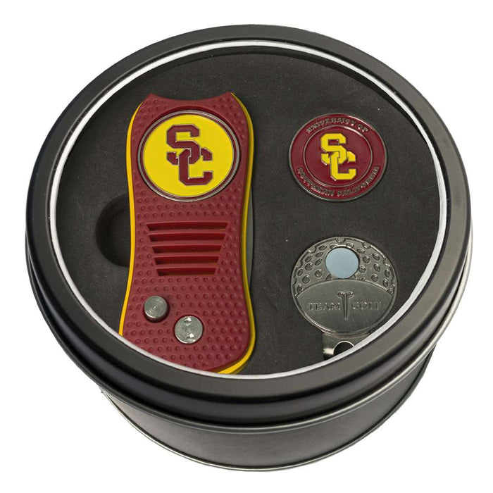 Southern California USC Trojans Golf Tin Set - Switchblade, Cap Clip, Marker 27257