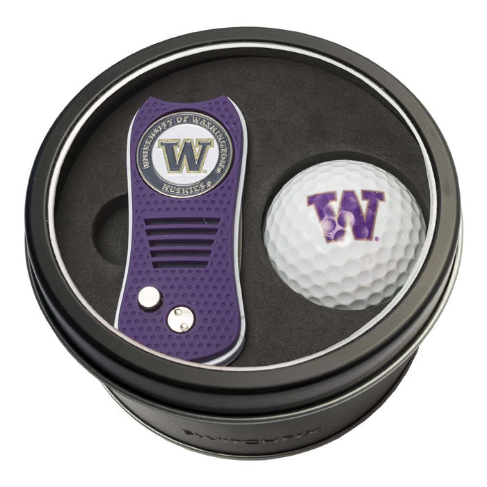 Washington Huskies Golf Tin Set - Switchblade, Golf Ball