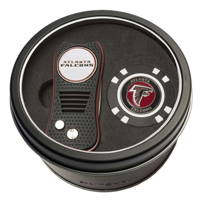 Atlanta Falcons Golf Tin Set - Switchblade, Golf Chip