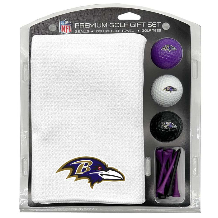 Baltimore Ravens 16" X 40" Microfiber Towel Golf Gift Set - White