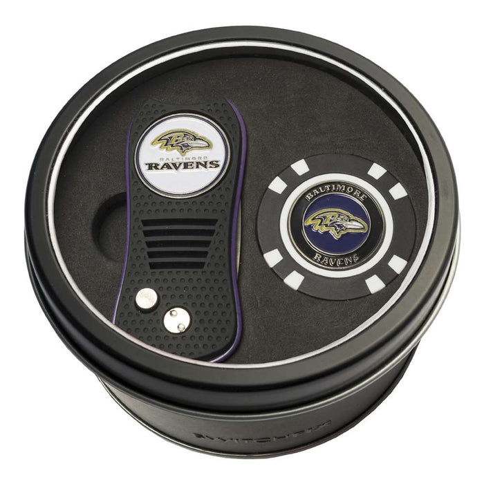 Baltimore Ravens Golf Tin Set - Switchblade, Golf Chip