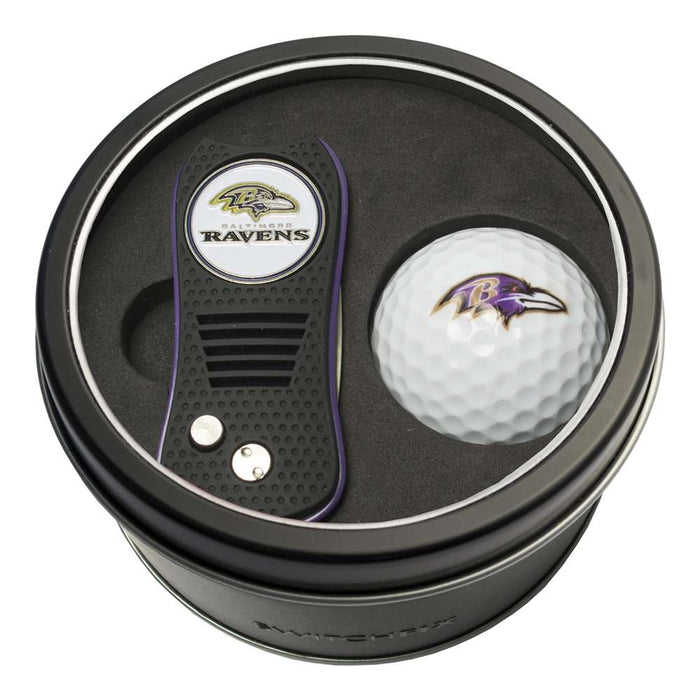 Baltimore Ravens Golf Tin Set - Switchblade, Golf Ball