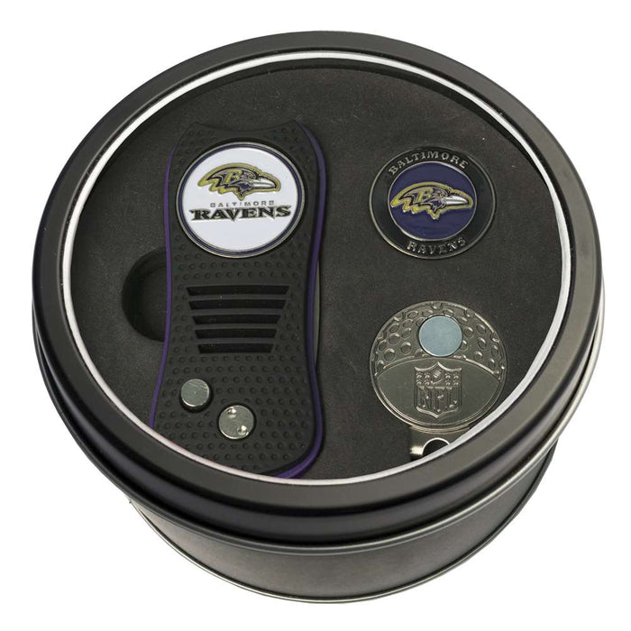 Baltimore Ravens Golf Tin Set - Switchblade, Cap Clip, Marker 30257