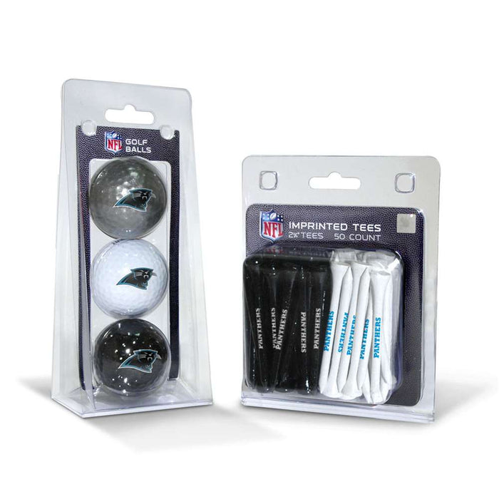 Carolina Panthers 3 Ball Pack and 50 Tee Pack
