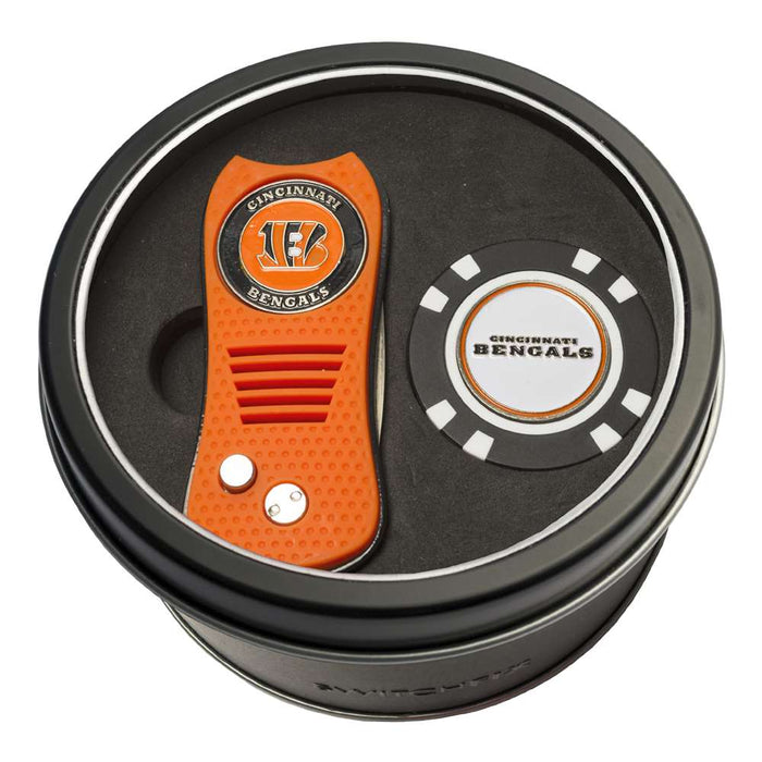 Cincinnati Bengals Golf Tin Set - Switchblade, Golf Chip