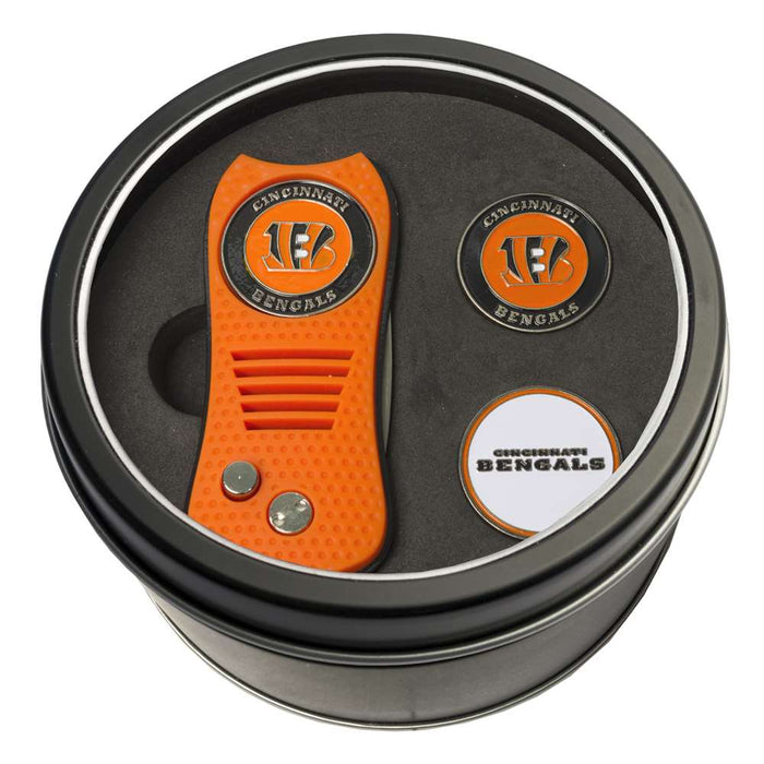 Cincinnati Bengals Golf Tin Set - Switchblade, 2 Markers 30659