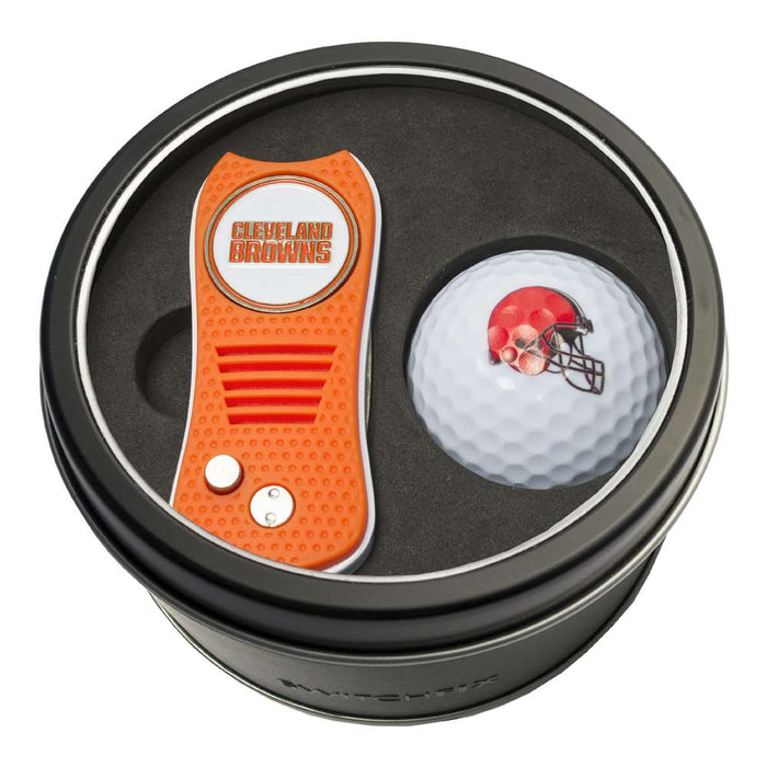 Cleveland Browns Golf Tin Set - Switchblade, Golf Ball