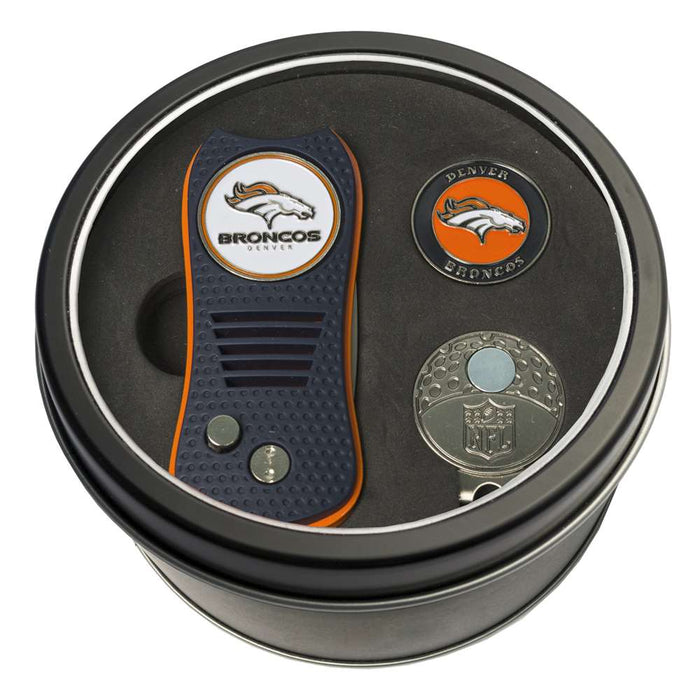 Denver Broncos Golf Tin Set - Switchblade, Cap Clip, Marker 30857