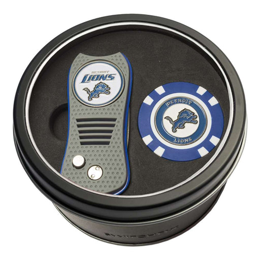 Detroit Lions Golf Tin Set - Switchblade, Golf Chip