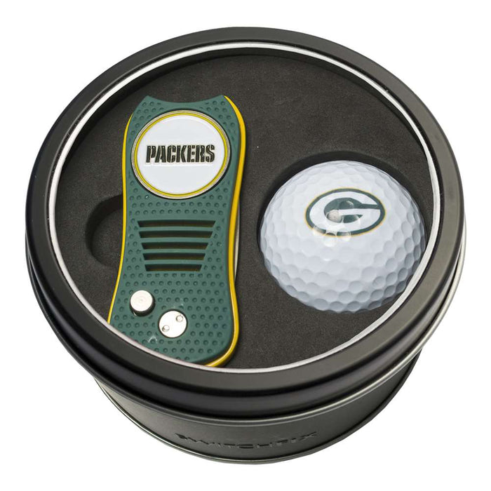 Green Bay Packers Golf Tin Set - Switchblade, Golf Ball