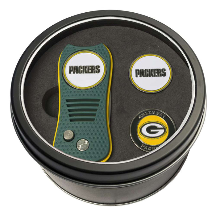 Green Bay Packers Golf Tin Set - Switchblade, 2 Markers 31059