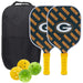 Green Bay Packers Carbon Fiber Pickleball Paddle Set 637556200976