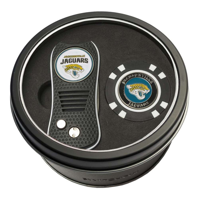 Jacksonville Jaguars Golf Tin Set - Switchblade, Golf Chip