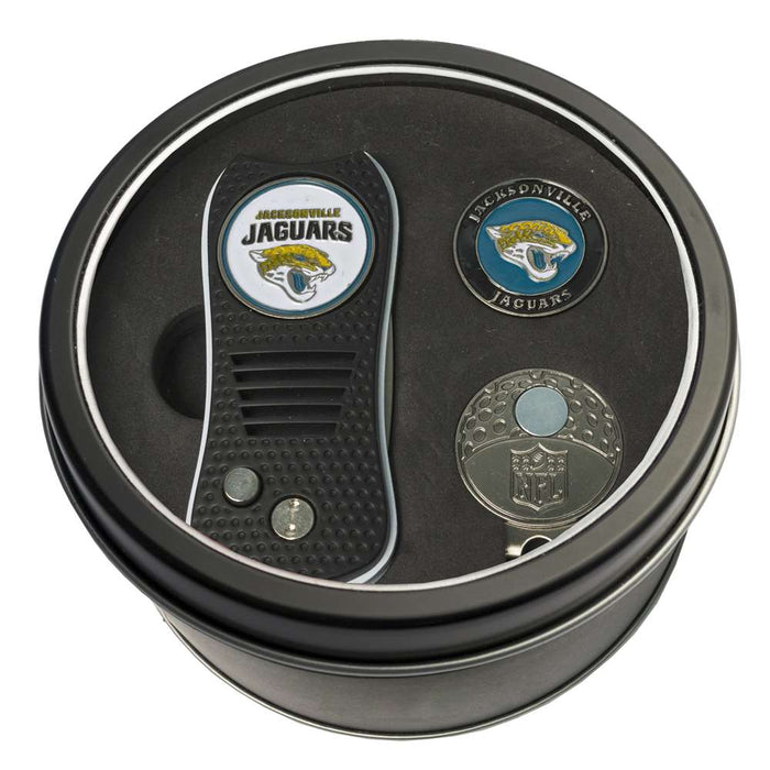 Jacksonville Jaguars Golf Tin Set - Switchblade, Cap Clip, Marker 31357