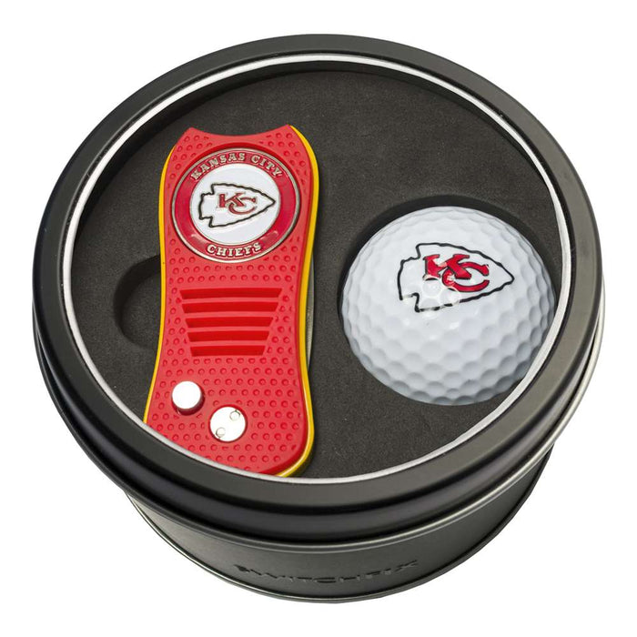 Kansas City Chiefs Golf Tin Set - Switchblade, Golf Ball