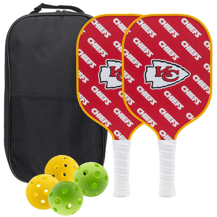 Kansas City Chiefs Carbon Fiber Pickleball Paddle Set 637556200976