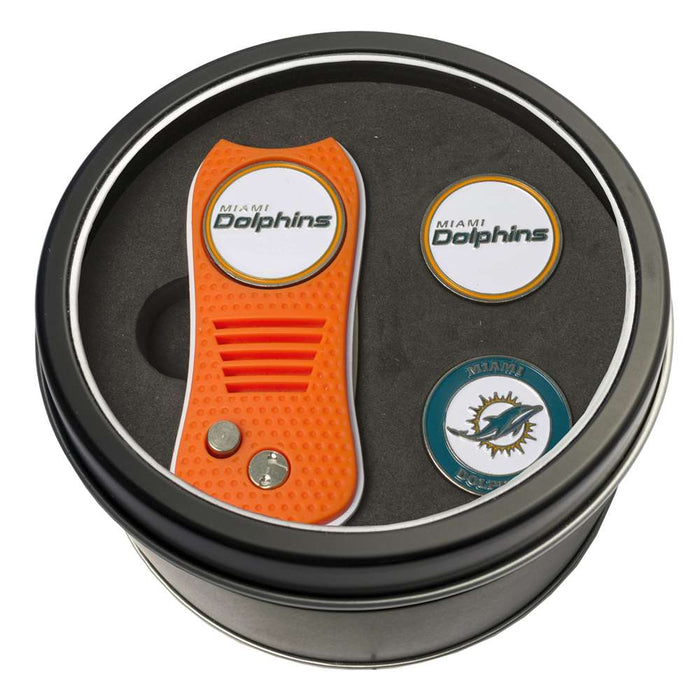 Miami Dolphins Golf Tin Set - Switchblade, 2 Markers 31559