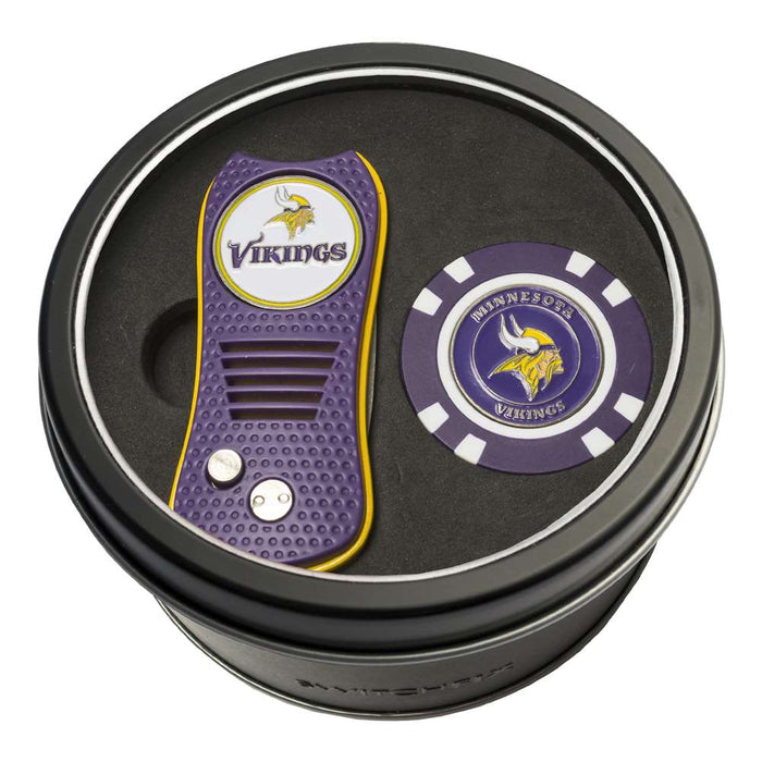 Minnesota Vikings Golf Tin Set - Switchblade, Golf Chip