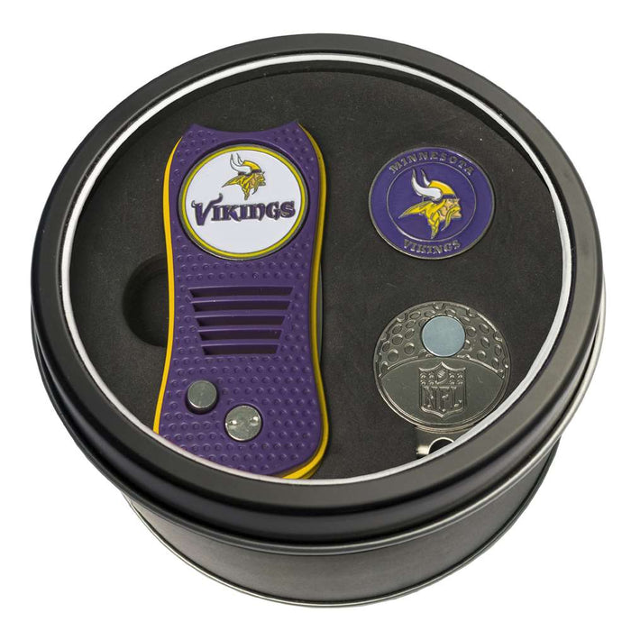 Minnesota Vikings Golf Tin Set - Switchblade, Cap Clip, Marker 31657