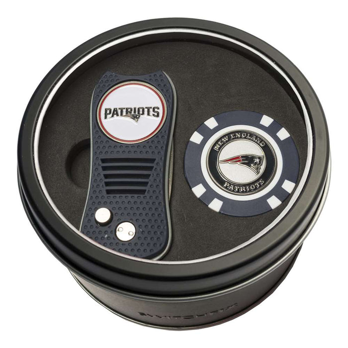 New England Patriots Golf Tin Set - Switchblade, Golf Chip