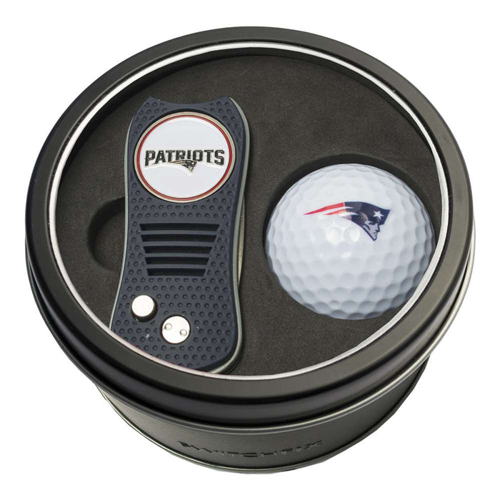 New England Patriots Golf Tin Set - Switchblade, Golf Ball