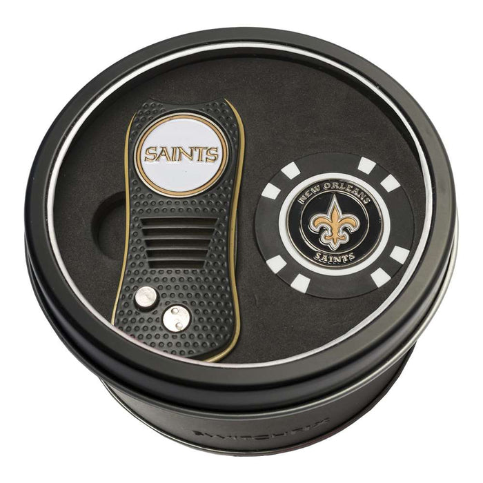 New Orleans Saints Golf Tin Set - Switchblade, Golf Chip