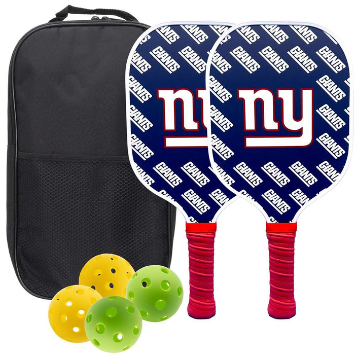 New York Giants Carbon Fiber Pickleball Paddle Set 637556200976